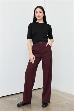 16571 KEMERI YARIM LASTIKLI PANTOLON