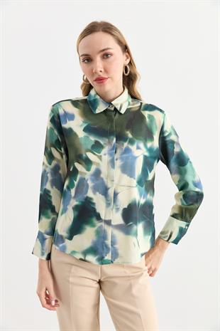 16624 DESENLI SATEN GOMLEK