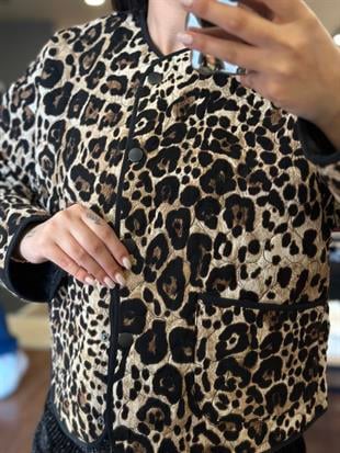 16706 LEOPAR DESEN KISA CEKET