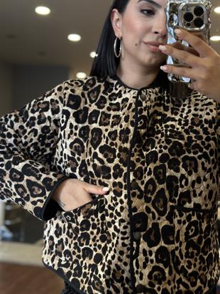 16706 LEOPAR DESEN KISA CEKET