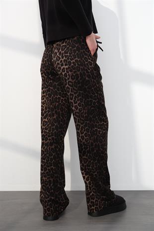 1691 YUN EFEKT LEOPAR PANTOLON