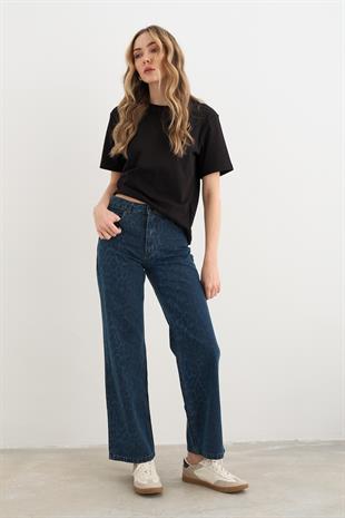 17064 LEOPAR DESEN KOT PANTOLON