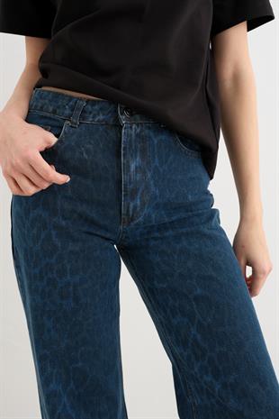 17064 LEOPAR DESEN KOT PANTOLON