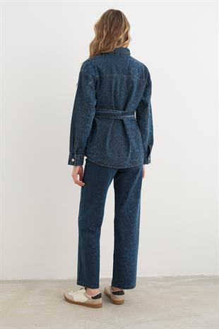 17064 LEOPAR DESEN KOT PANTOLON