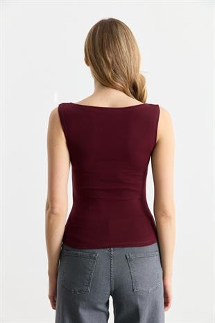 20868 KAYIK YAKA KOLSUZ TOP