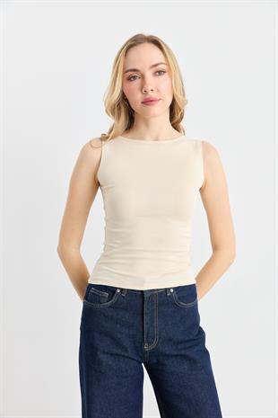 20868 KAYIK YAKA KOLSUZ TOP