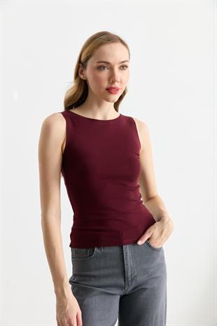 20868 KAYIK YAKA KOLSUZ TOP
