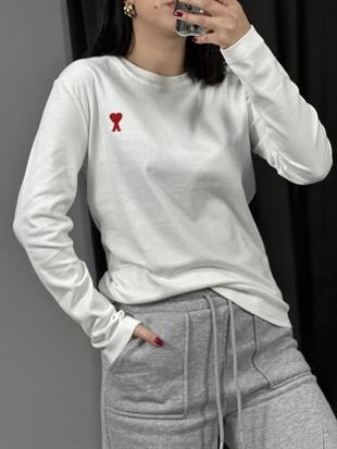 2103 UZUN KOL KALP NAKISLI TSHIRT