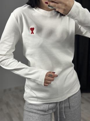 2103 UZUN KOL KALP NAKISLI TSHIRT
