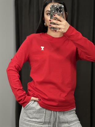 2103 UZUN KOL KALP NAKISLI TSHIRT