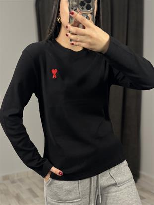 2103 UZUN KOL KALP NAKISLI TSHIRT
