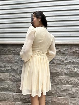 232621 V YAKA MINI KILOS ELBISE