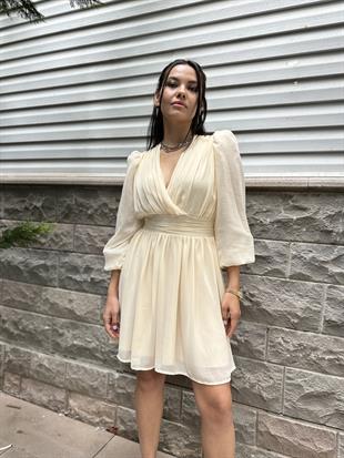 232621 V YAKA MINI KILOS ELBISE