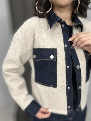 240267 KASE KOT DETAYLI CEKET