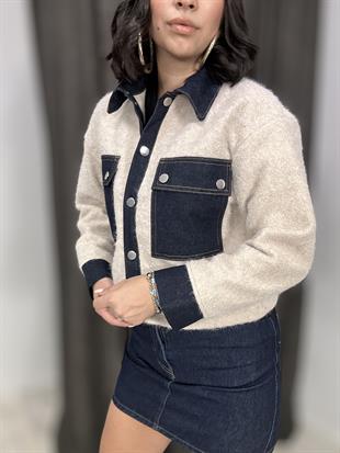 240267 KASE KOT DETAYLI CEKET