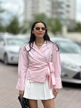 241023 DUZ YANDAN BAGLAMALI GOMLEK