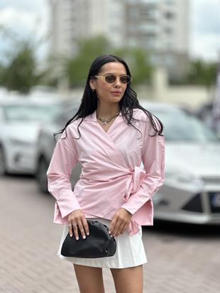 241023 DUZ YANDAN BAGLAMALI GOMLEK