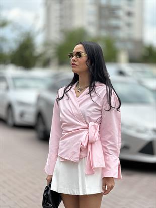 241023 DUZ YANDAN BAGLAMALI GOMLEK