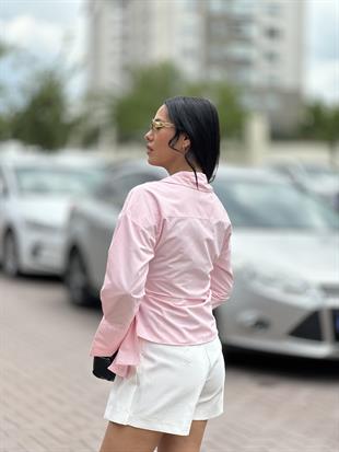 241023 DUZ YANDAN BAGLAMALI GOMLEK