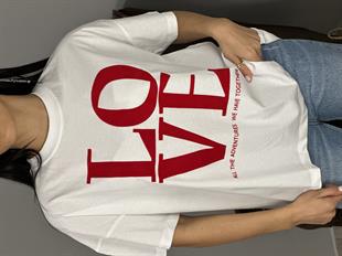 241035 LOVE YAZILI TSHIRT