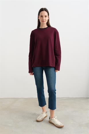 241139 IKI RENKLI BISIKLET YAKA TSHIRT