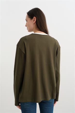 241139 IKI RENKLI BISIKLET YAKA TSHIRT