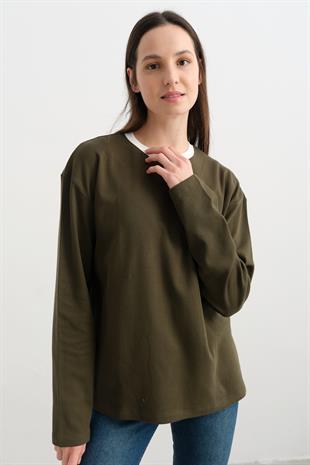 241139 IKI RENKLI BISIKLET YAKA TSHIRT