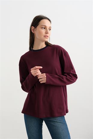 241139 IKI RENKLI BISIKLET YAKA TSHIRT