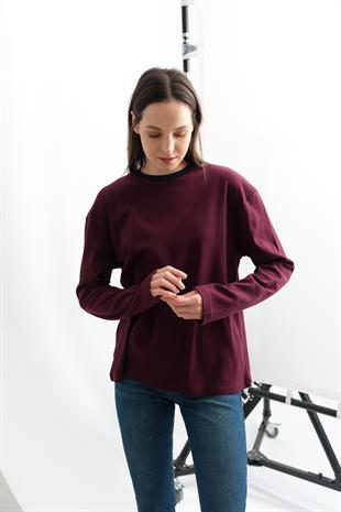 241139 IKI RENKLI BISIKLET YAKA TSHIRT