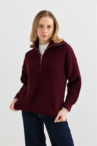 241195 POLO YAKA FERMUARLI KAZAK