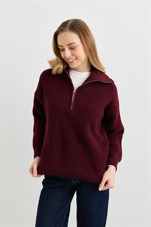 241195 POLO YAKA FERMUARLI KAZAK