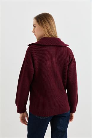 241195 POLO YAKA FERMUARLI KAZAK