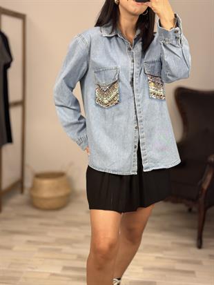 2416033 CEPLERI PULLU KOT GOMLEK