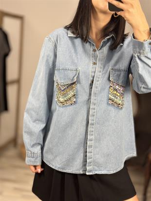 2416033 CEPLERI PULLU KOT GOMLEK