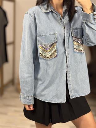 2416033 CEPLERI PULLU KOT GOMLEK