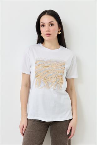 2509 TASLI BASKILI TSHIRT