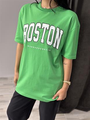 2519 BOSTON YAZILI TSHIRT