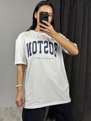 2519 BOSTON YAZILI TSHIRT
