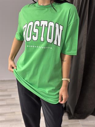 2519 BOSTON YAZILI TSHIRT