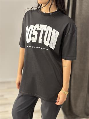 2519 BOSTON YAZILI TSHIRT