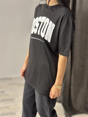 2519 BOSTON YAZILI TSHIRT