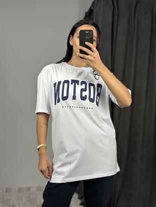 2519 BOSTON YAZILI TSHIRT