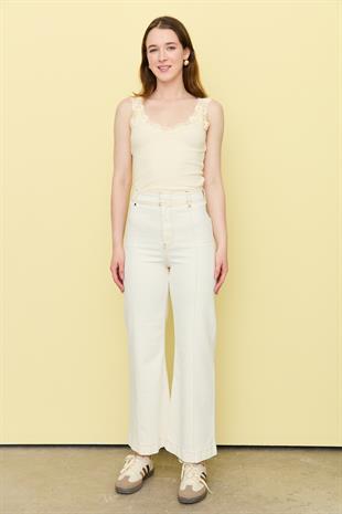 25689 NERVURLU WIDE LEG JEAN