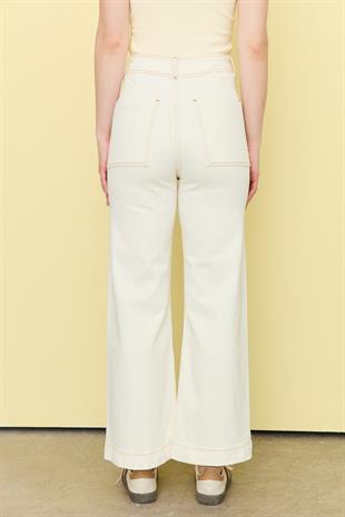 25689 NERVURLU WIDE LEG JEAN