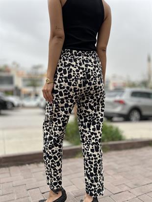 2878 LEOPAR DESEN GABARDIN PANTOLON