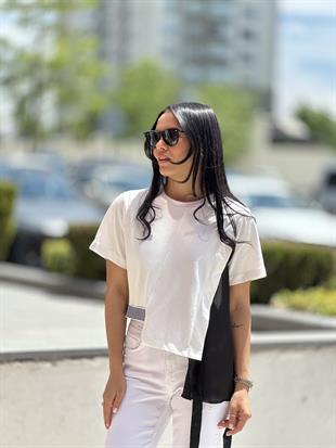 2893 YANI SATEN DETAY TSHIRT