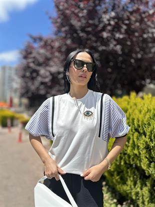 2920 GÖZ AKSESUARLI KISA KOL SWEAT