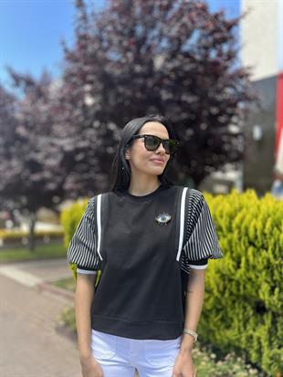 2920 GÖZ AKSESUARLI KISA KOL SWEAT