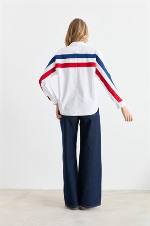 2957 SIRTI TIKTAKLI OVERSIZE POPLIN GOMLEK