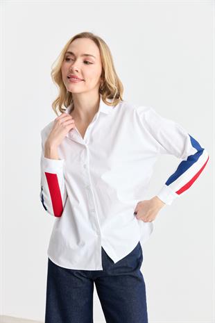 2957 SIRTI TIKTAKLI OVERSIZE POPLIN GOMLEK